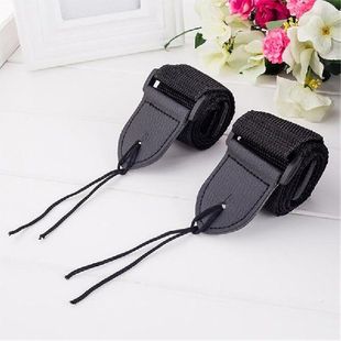 Black Guitar Strap Leather Head Adjustable Shoulder Straps