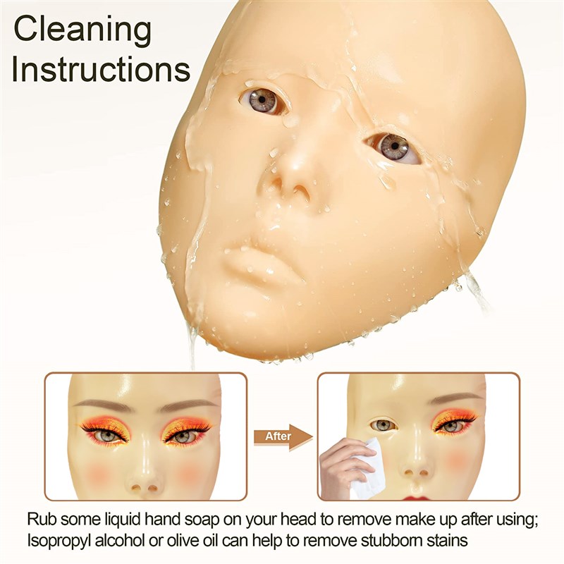 Makeup Face Model for Ladies Reusable Practice Panel Silicon