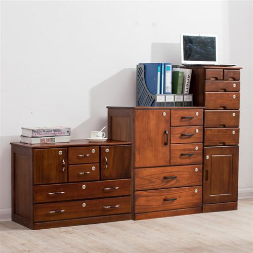 五斗柜实木卧室抽屉柜客厅小柜子五斗橱带锁文件柜收纳柜子储物柜