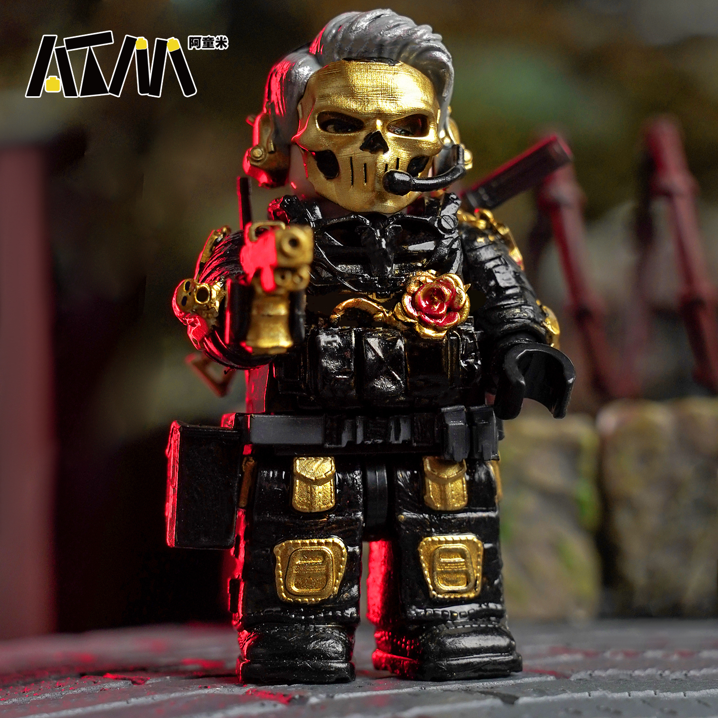 三角洲行动威龙手办大红狼蚀金玫瑰人偶周边模型乐高人仔积木玩具