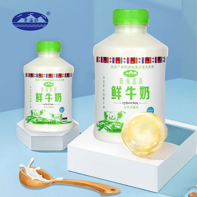 青海湖鲜牛奶500ml4瓶装低温奶巴氏杀菌乳青藏高原冷藏鲜奶早餐奶