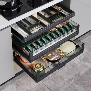 极速800碗蓝650工具篮三层阻尼拉拦700整体橱柜900碗碟筷勺收纳72