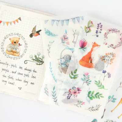 极速6 sheets1pack Animals Plant Diary Planner Decorative