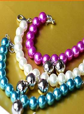 Pet Collar Cat and Dog Supplies Bell Pearl Pet Neckl Jewelry