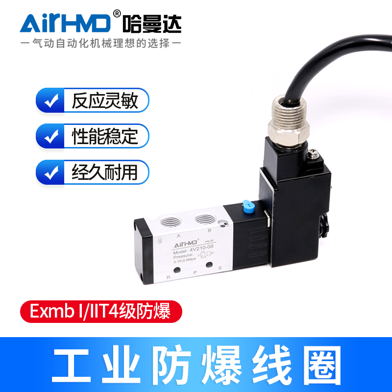 TY131-09系列防爆线圈4V210 410 4M310-08DC24VAC220V电磁阀9mm孔