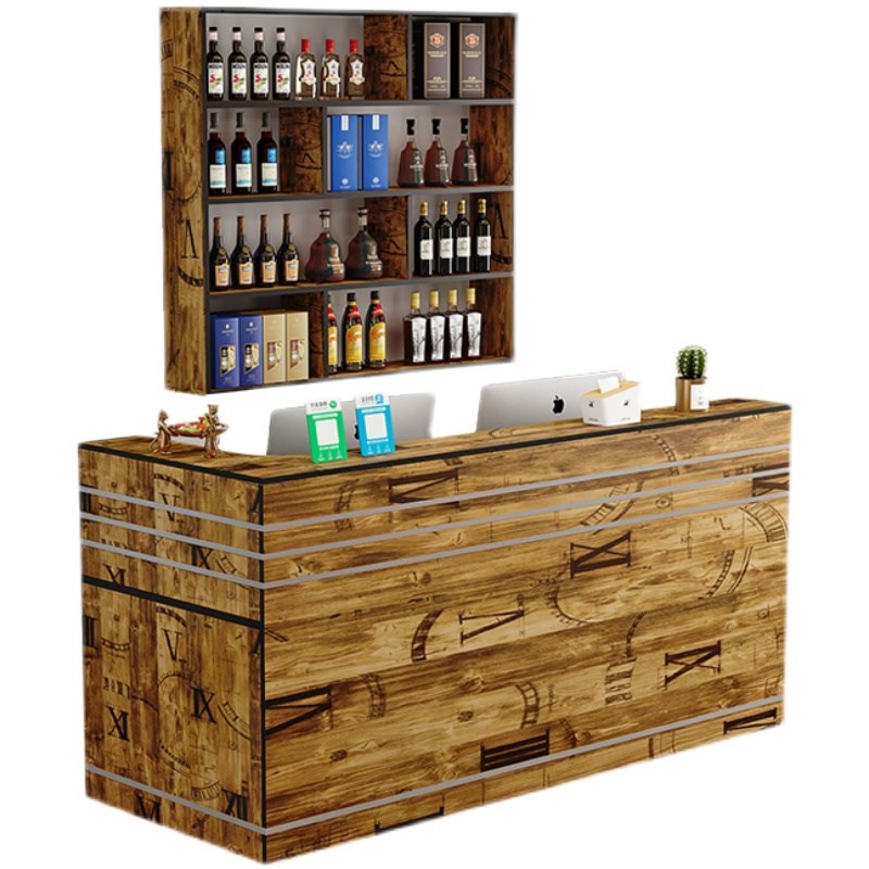 吧台超市店铺酒柜小型前台简约现代商用饭店餐饮店收银台转角