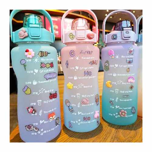 极速Hot 2000Ml Gradient Water Bottle Frosting Cup Large