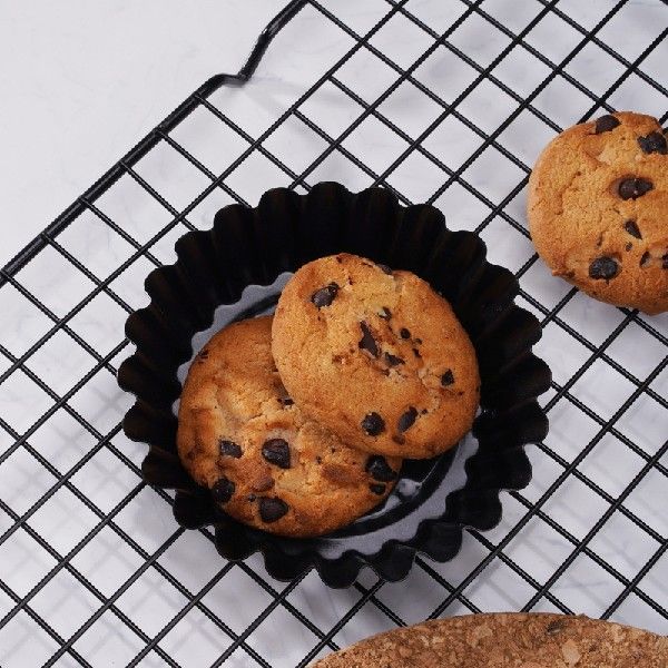 6Pcs Non-Stick Tart Quiche Flan Pan Round Lace Egg Tart