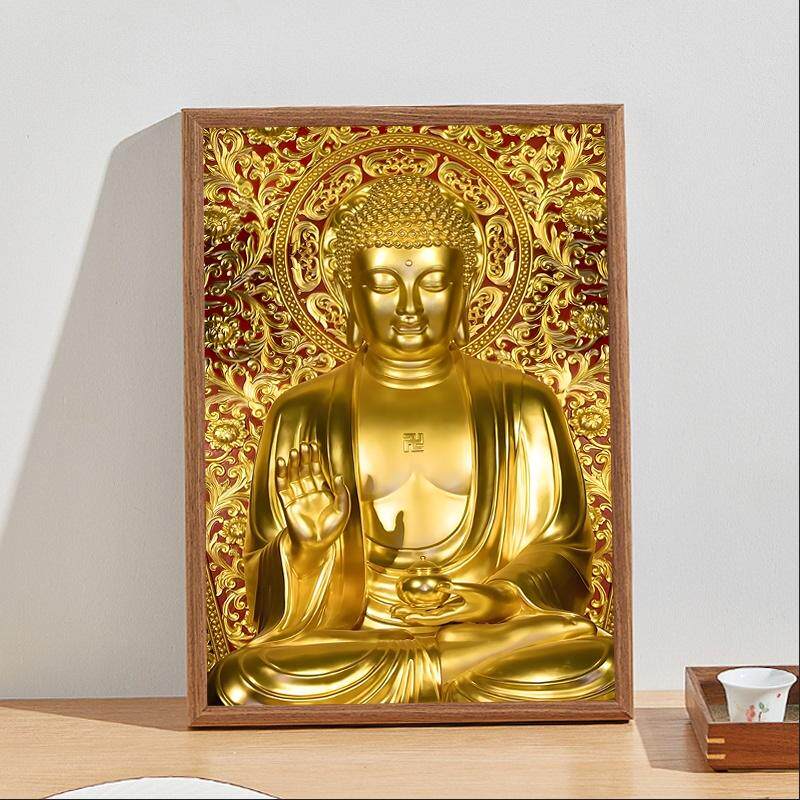 南无燃灯古佛画像摆台过去佛燃灯佛佛像挂画供奉桌面摆件结缘定制图片