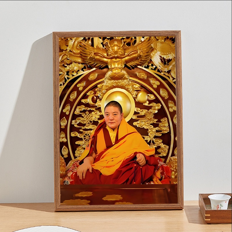 门措上师画像摆台益西措嘉佛母法相佛像挂画唐卡供奉摆件支持定制