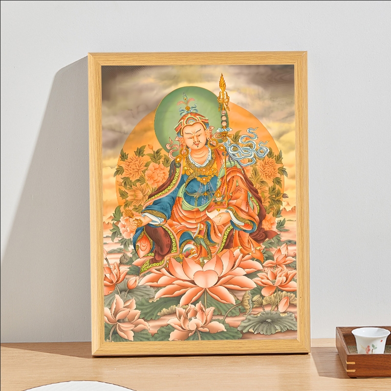 莲花生大士摆台装饰挂画家居佛像桌面供奉摆件