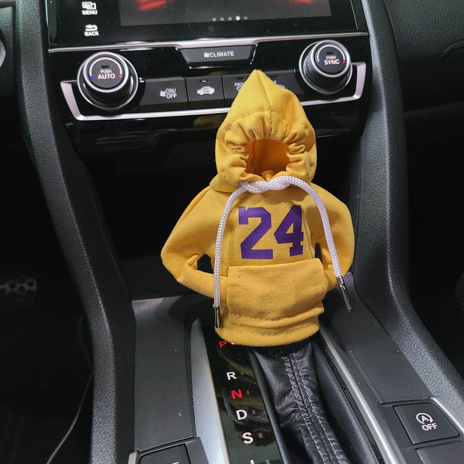 跨境创意汽车档把套数字款小卫衣汽车档位套汽车用品车内装饰品