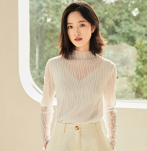 夏秋款女蕾丝小衫网纱打底衫上衣