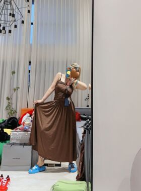 FOR FOR FREE-「芦芦的长裙」抹胸一字领宽松连衣裙