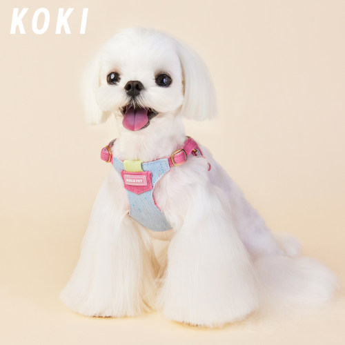 molu pet狗狗牵引绳小型犬牛仔狗绳遛狗绳背心式泰迪防挣脱胸背带
