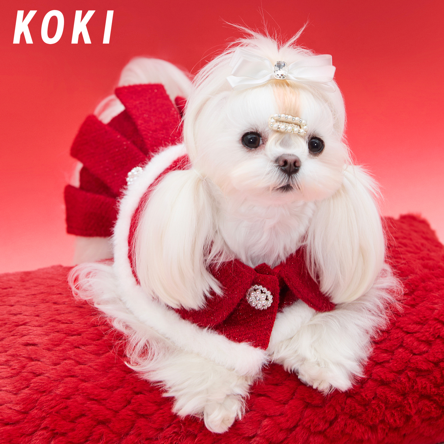 KOKI唐装宠物保暖大花衣