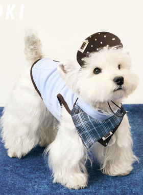 KOKI宠物秋冬打底衣背心无袖口水巾含帽亲肤居家自热耐脏中小型犬