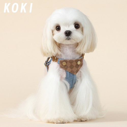 KOKI狗狗牵引绳小型中犬狗绳子遛狗绳背心式泰迪防挣脱胸背带