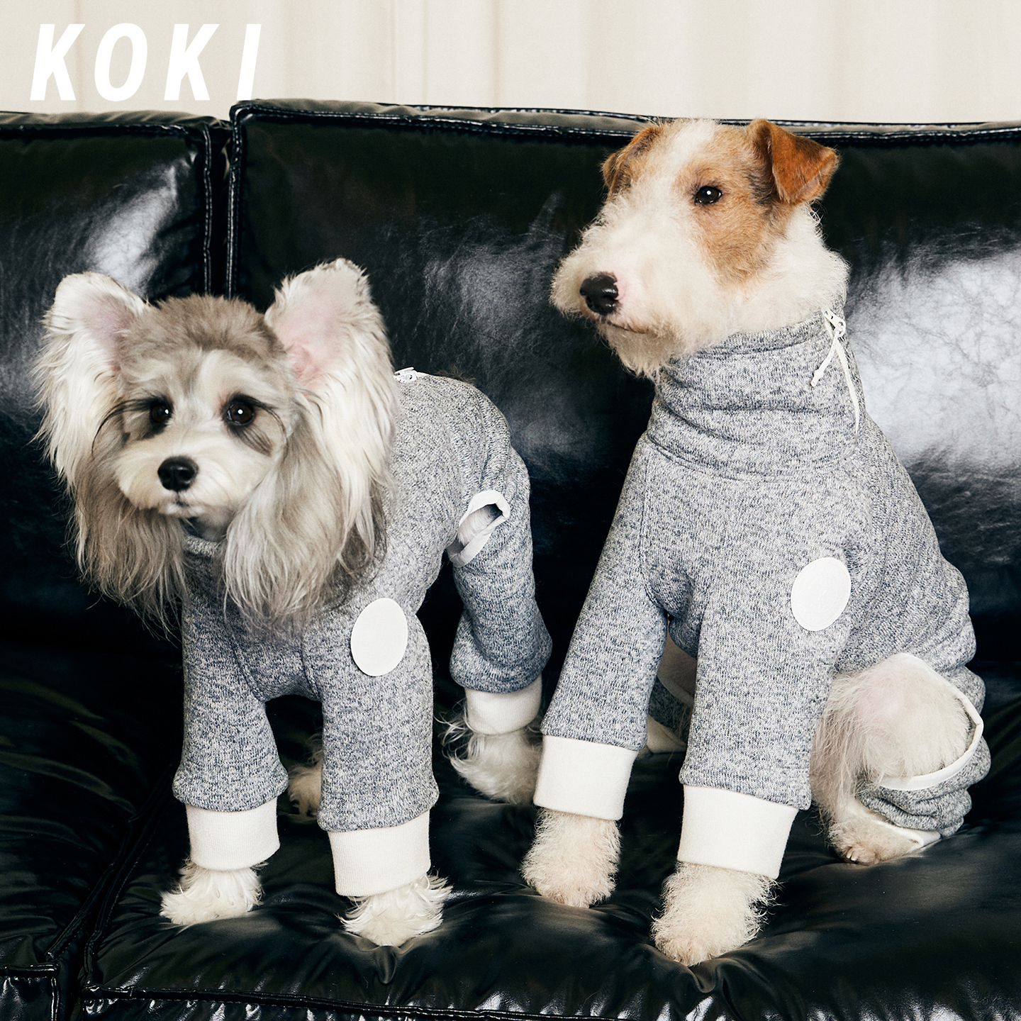 KOKI宠物打底四脚衣防静电抗起球秋冬加绒保暖防风磨毛卫衣中小型