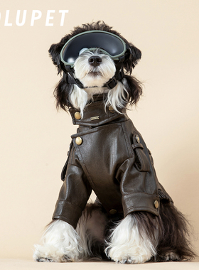 KOKI宠物原创皮衣外套秋冬新款复古PU中小型机车工装猫咪中小型犬