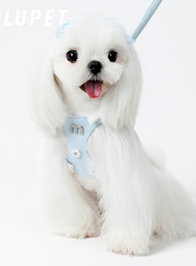 MOLU PET狗狗牵引绳闪钻花小型犬狗绳子遛狗绳背心式防挣脱胸背带