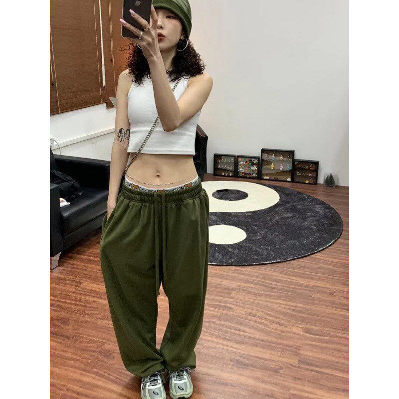 新品美式爵d士舞裤子女款跳舞hiphop街舞垂感宽松阔腿休闲运动滑