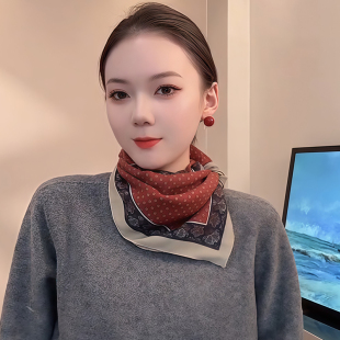 洋气百搭丝巾女2025新款 饰领巾披肩屁帘三角巾围巾方巾女 高级感装
