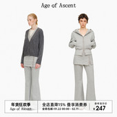 Ascent 无腰头门襟多纽扣裙片假两件微喇裤 Age 长卫裤