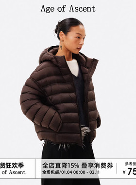 Age of Ascent 三防轻量透气90白鸭绒连帽短款排骨羽绒服加厚外套