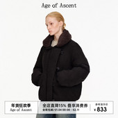 Ascent Age 90白鸭绒可拆卸仿羊羔绒夹领保暖羽绒服外套