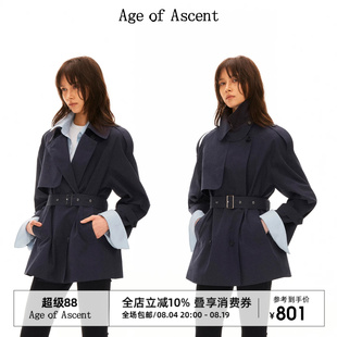8.4上新Age of Ascent 匹马棉两件式撞色设计感中长款双排扣风衣