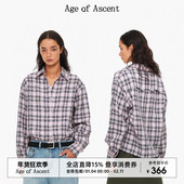 廓系穿搭衬衫 Age 经典 学院复古格纹100%麻宽松中短款 Ascent