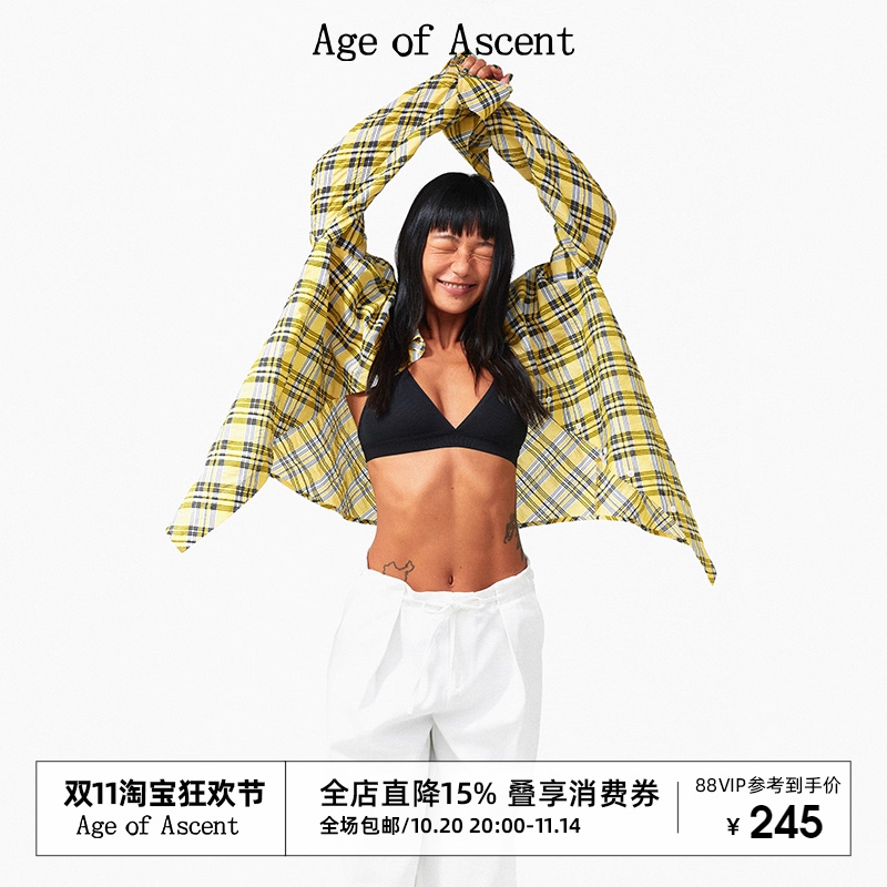 AgeofAscent格纹宽松防晒衬衫