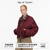 Ascent Age 新年酒红色氛围感宽松复古廓形棒球夹克外套棉服