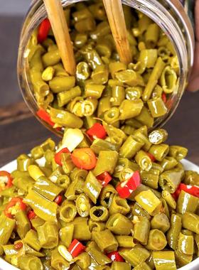 酸豆角500g瓶装酸辣豆角开盖即食开味下饭菜咸菜香辣豇豆