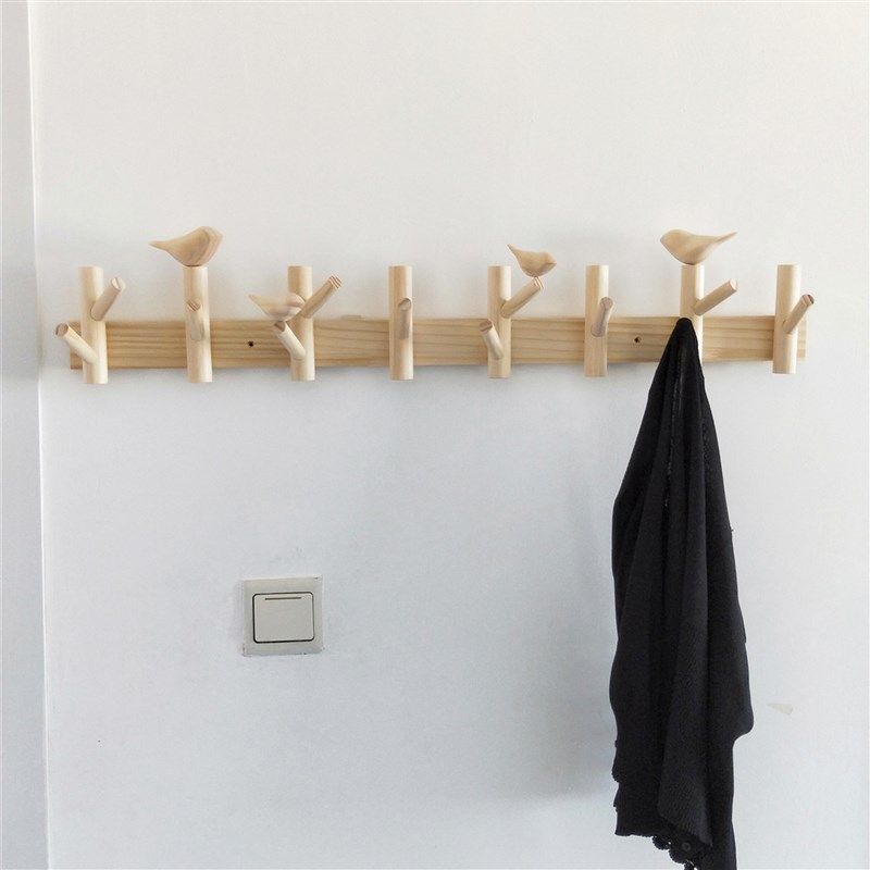 山里人手工木制挂钩小鸟衣架客厅墙壁创意衣M帽钩宾馆卧室玄关壁,家居饰品,淘宝优惠券,粉丝福利购,淘宝优惠卷