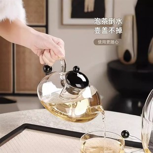 复古下午茶壶套装 法式 家用耐高温玻璃泡K茶壶茶水分离花茶杯子茶