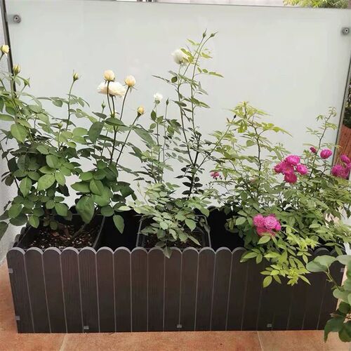 矩形塑料花盆户外塑料种s植箱彷木校花槽白色Pvc花箱可定制