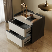 2023新款 创意床头柜主卧迷你现代简约K马鞍皮轻奢高级感窄边柜