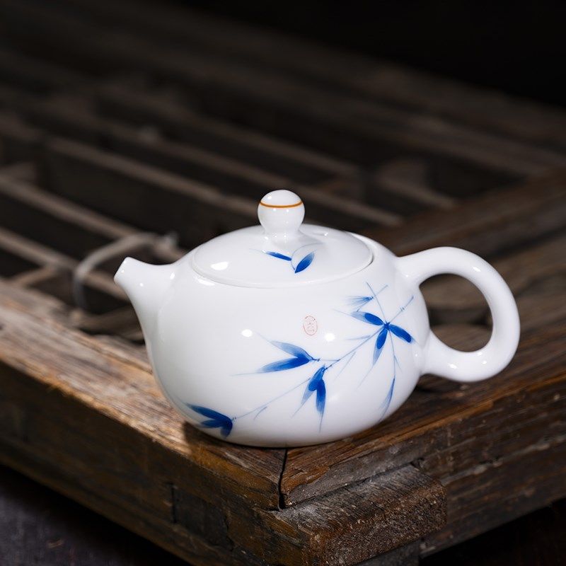 手绘茶壶小号迷你陶瓷单壶青花瓷釉下彩景德镇球孔出X水手工西施,餐饮具,茶壶,淘宝优惠券,粉丝福利购,淘宝优惠卷