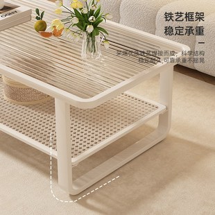 茶几桌创意网红玻璃小桌 奶油风茶几客厅家用小户型茶桌202D4新款