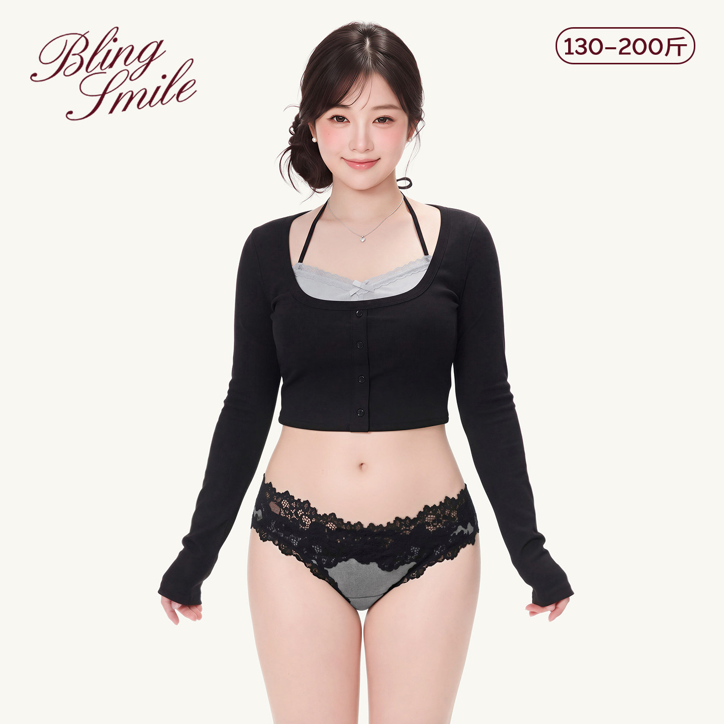 BlingSmile大码内裤蕾丝胖美眉防夹臀2026新款女士三角裤加肥加大