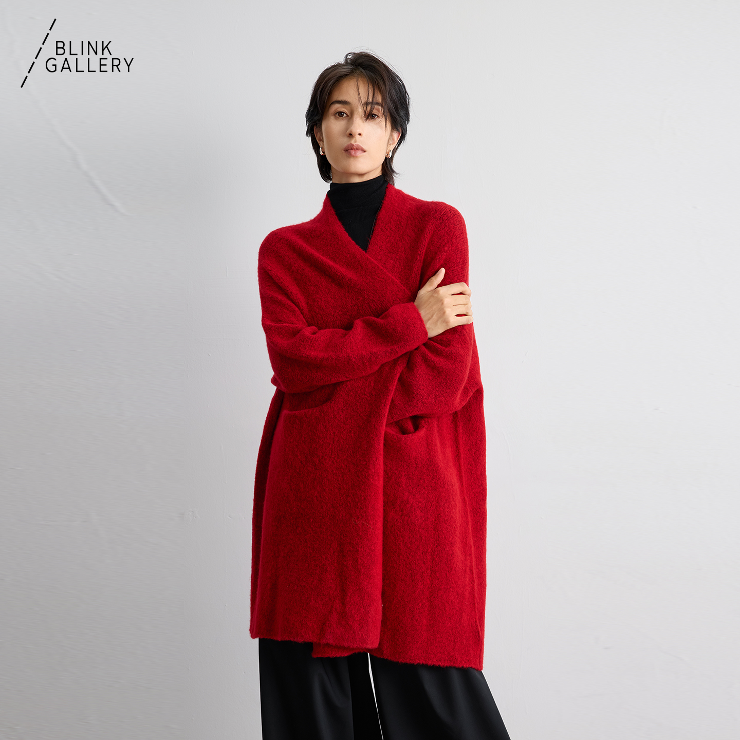 BLINK/唐古拉软黄金1/15高比例牦牛拉绒纱线毛衣长款开衫慵懒多色