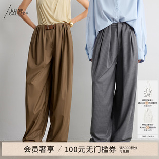 BLINK/醋酸羊毛爆款百搭神裤解构立体打褶灯笼休闲廓型西裤气球裤