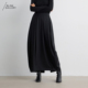 BLINK 重磅精纺羊毛高腰花苞垂坠垂顺半裙ROW风全身褶皱廓形通勤