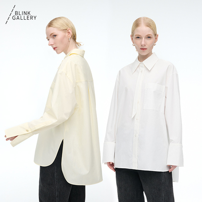 BLINK/设计感廓形强捻通勤宽松高支高密衬衫外套女oversize有型