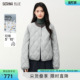 轻薄外套 冬季 SeRinaBlue2025年针织小圆领灰色格子短款 羽绒服女款