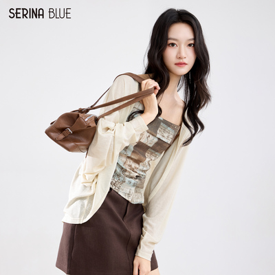 SeRinaBlue复古吊带开衫女两件套