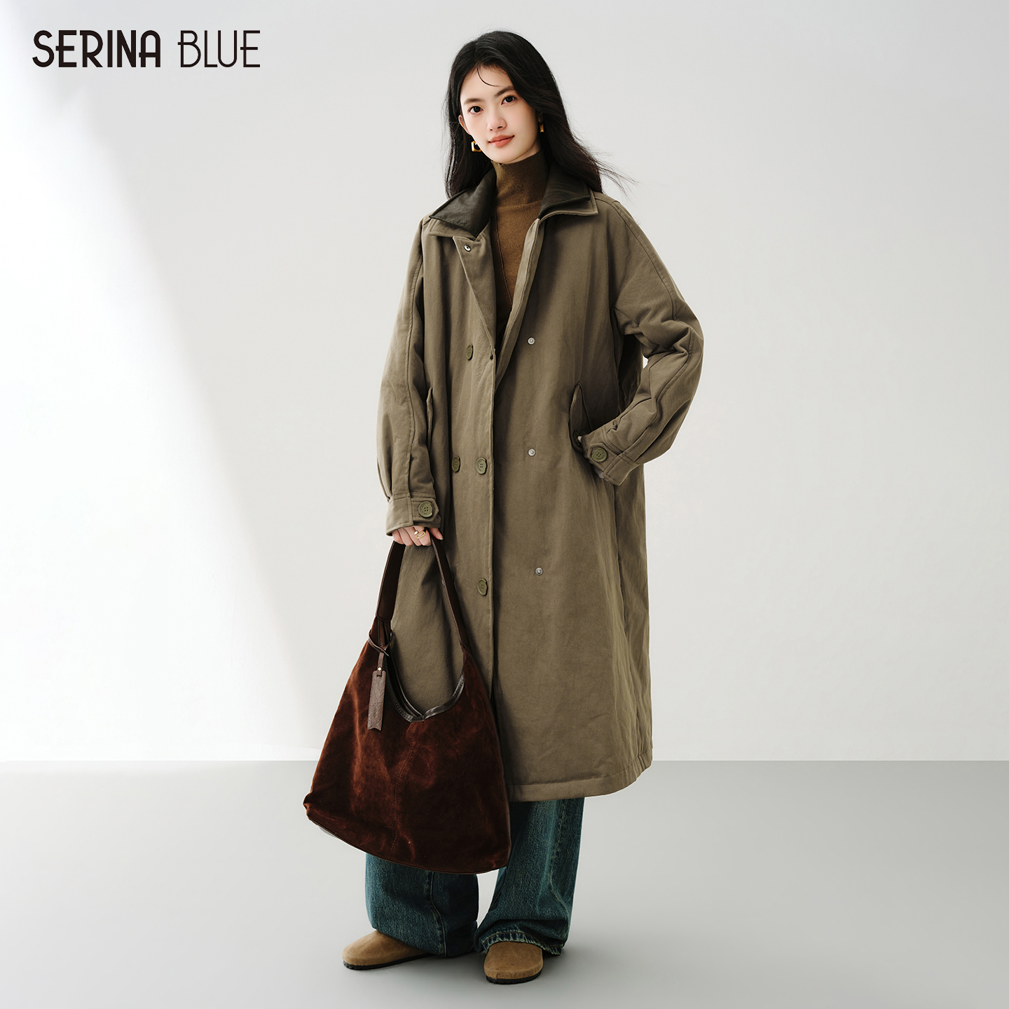 SeRinaBlue冬季新款女风衣羽绒服