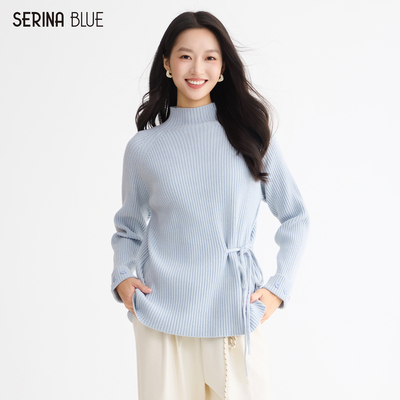 SeRinaBlue商场同款半高领针织衫